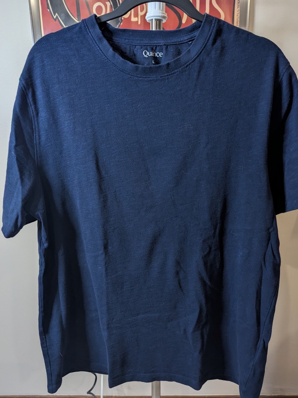 $16 Quince Men's L Organic Cotton Slub Crewneck Tee - Deep Navy Blue (EUC)